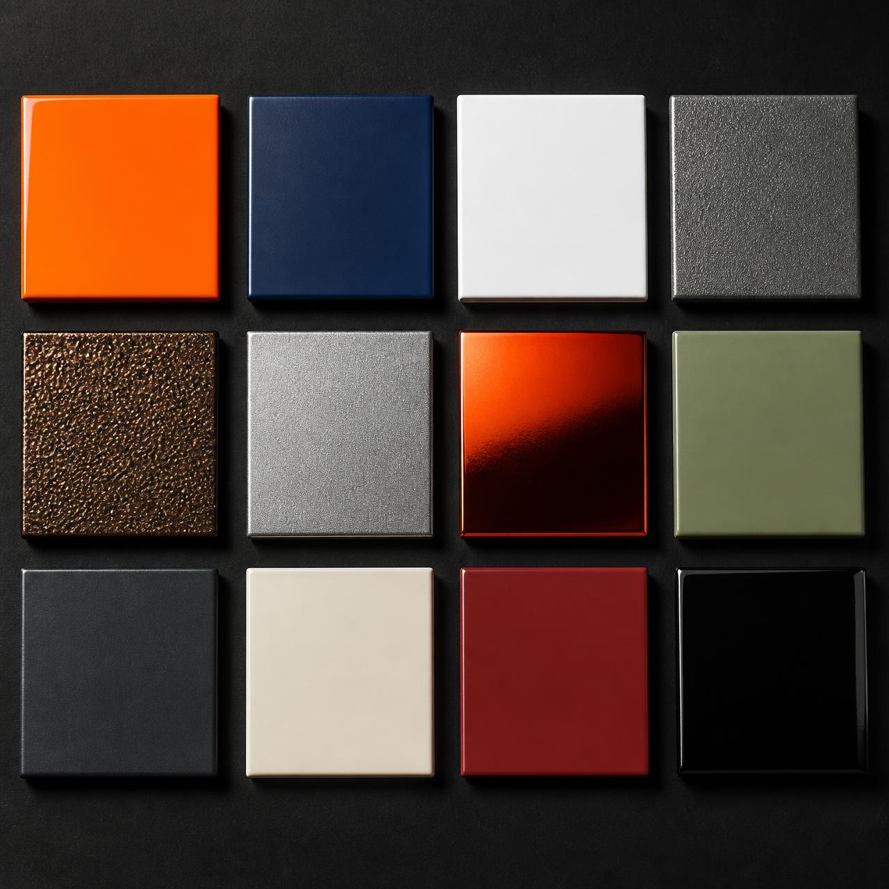 Powder colour swatch grid